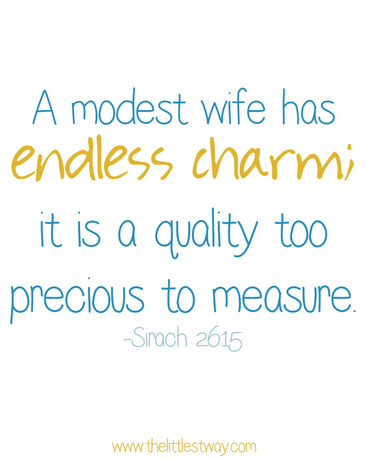 A Good Wife: A Modest Wife based on Sirach 26:15