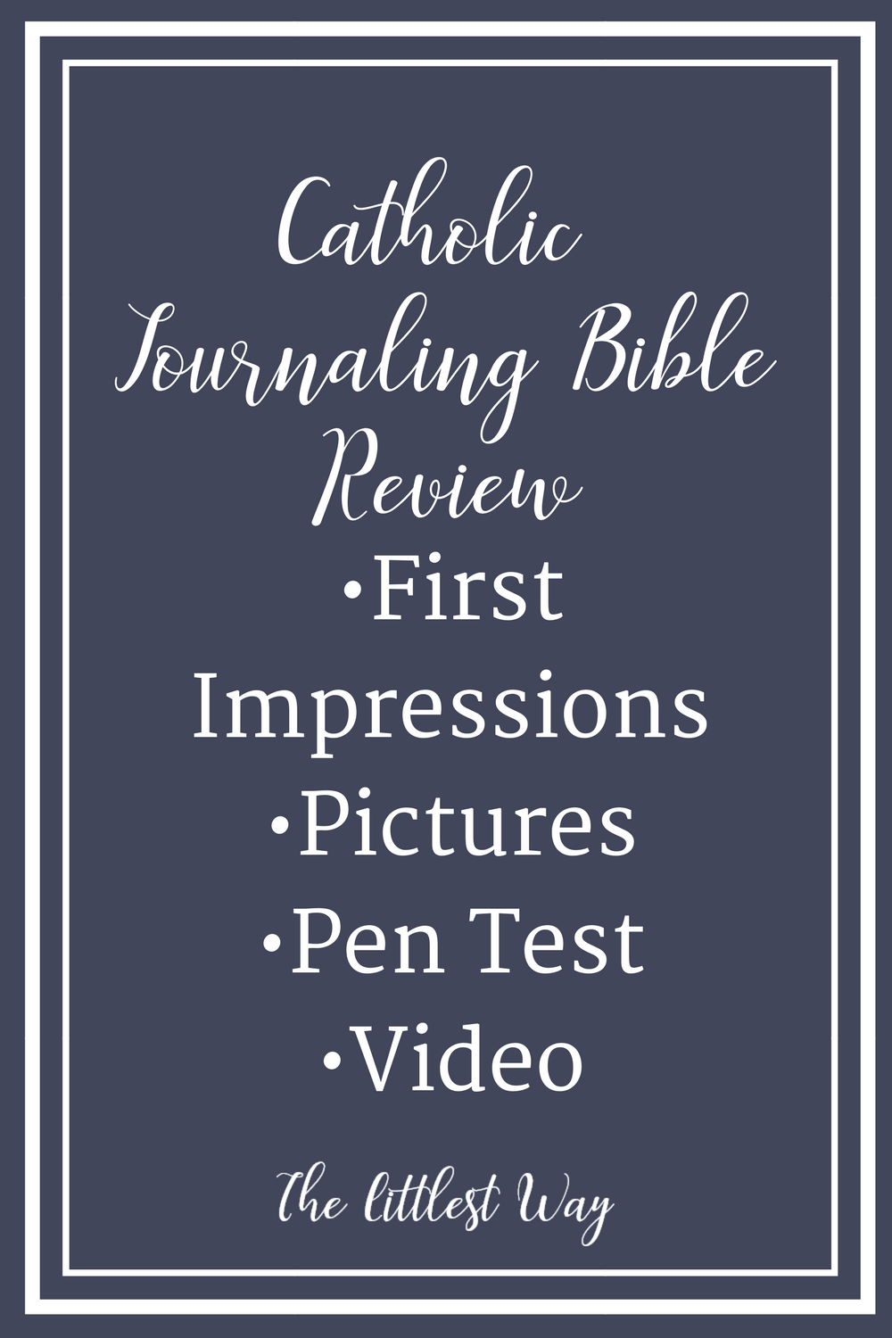 A review of the new Catholic Journaling Bible with pictures and flip through video.