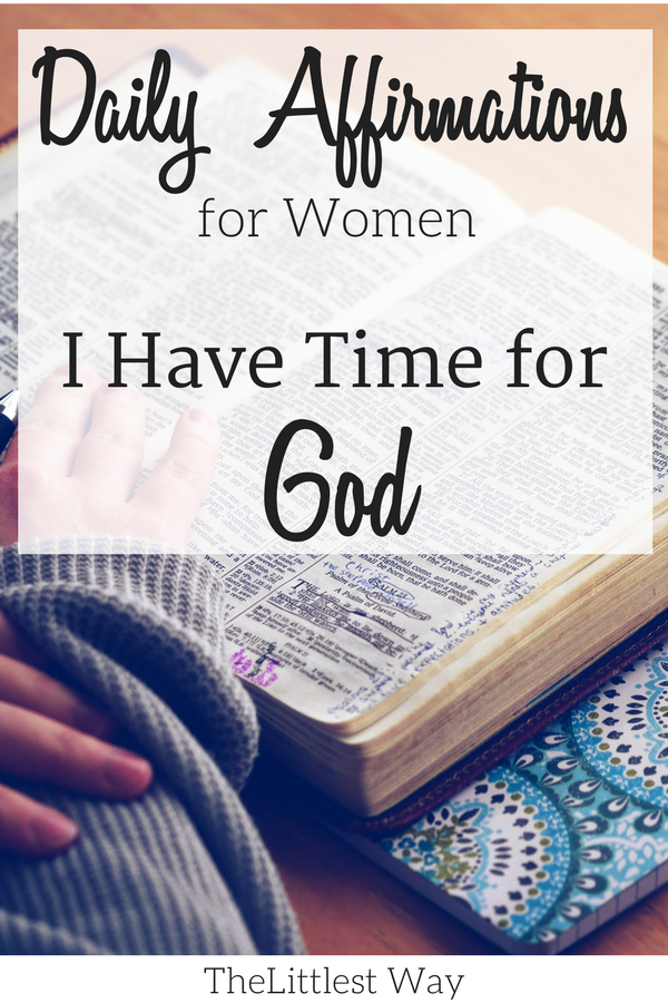 A picture of a woman reading her Bible as we consider Daily Affirmations for Women, I have time for God.