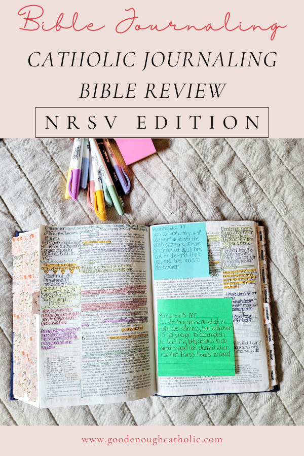 NRSV Catholic Journaling Bible with Bible Journaling Supplies